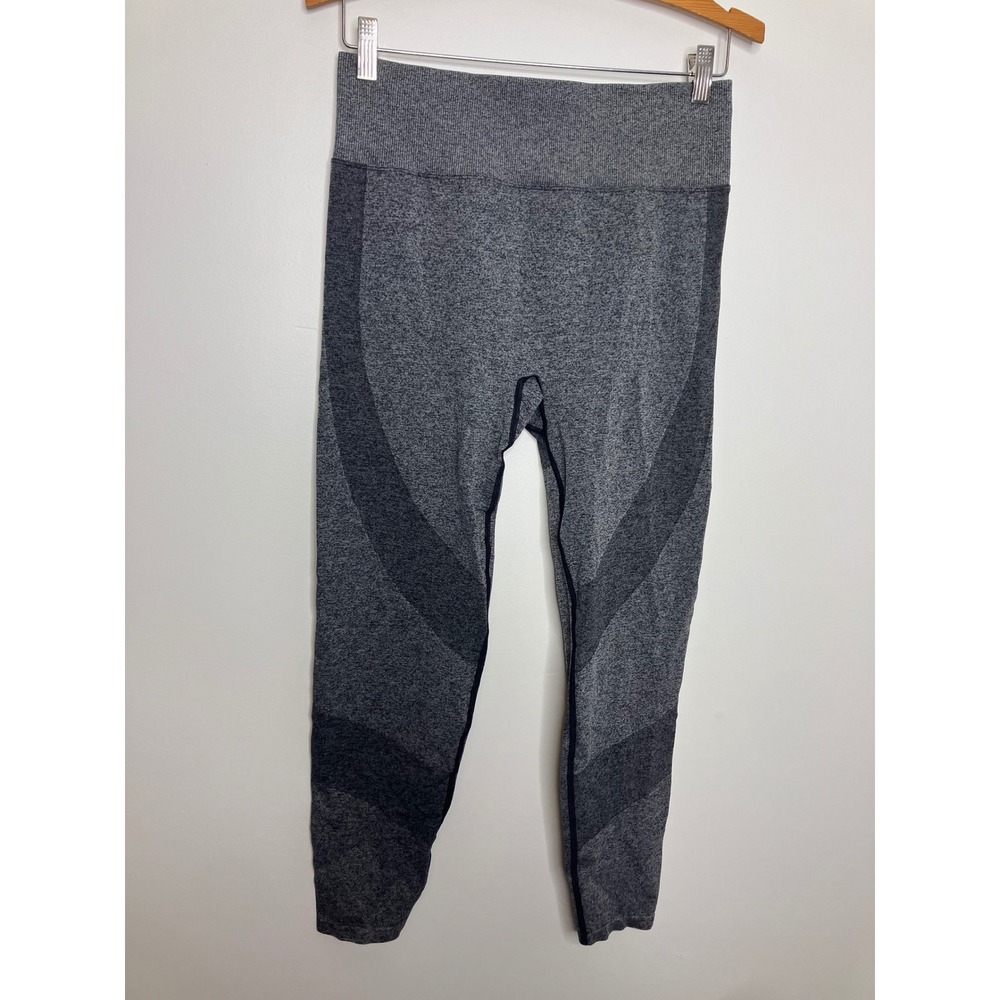 PINK Active Leggings Women Large Gray Excellent Seamless High Waist Contoured